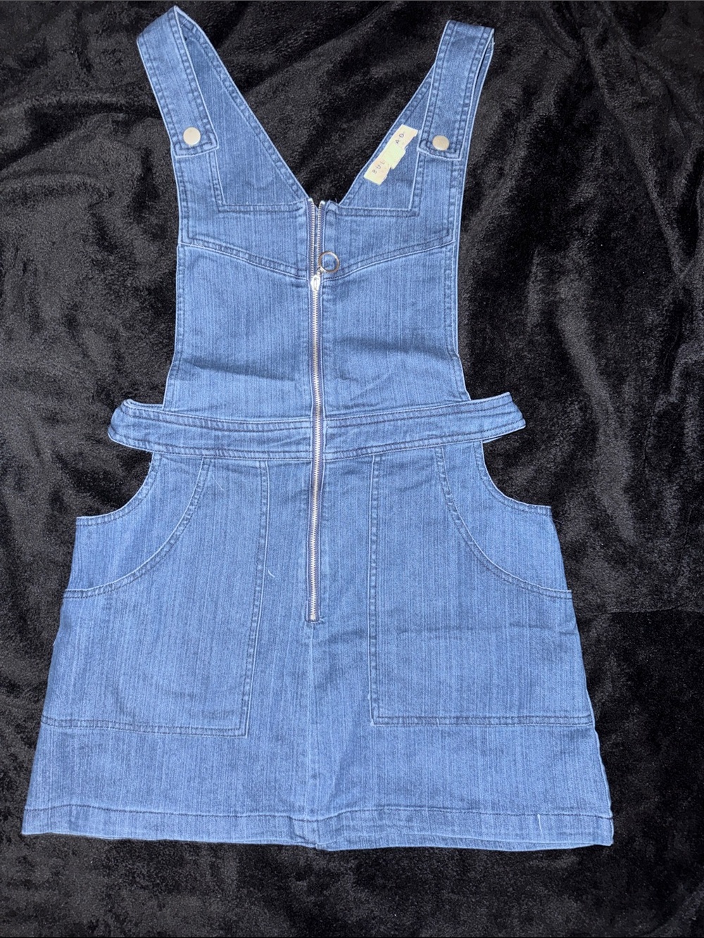Bullhead Blue Denim Pinafore Overall Skirt